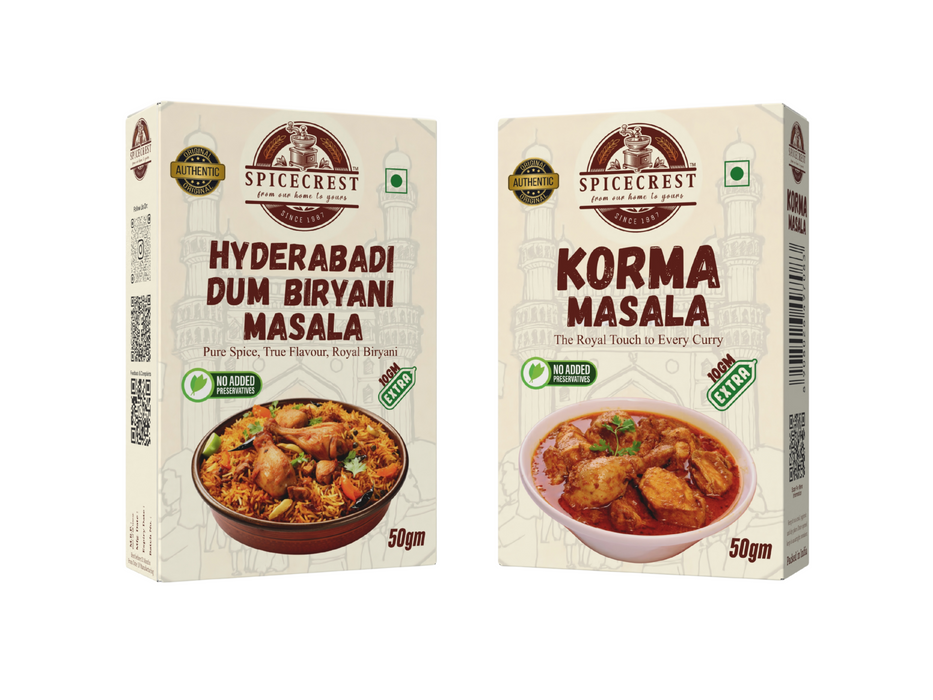 Hyderabadi Dum Biryani Masala & Korma Masala Combo Pack 60gm Each